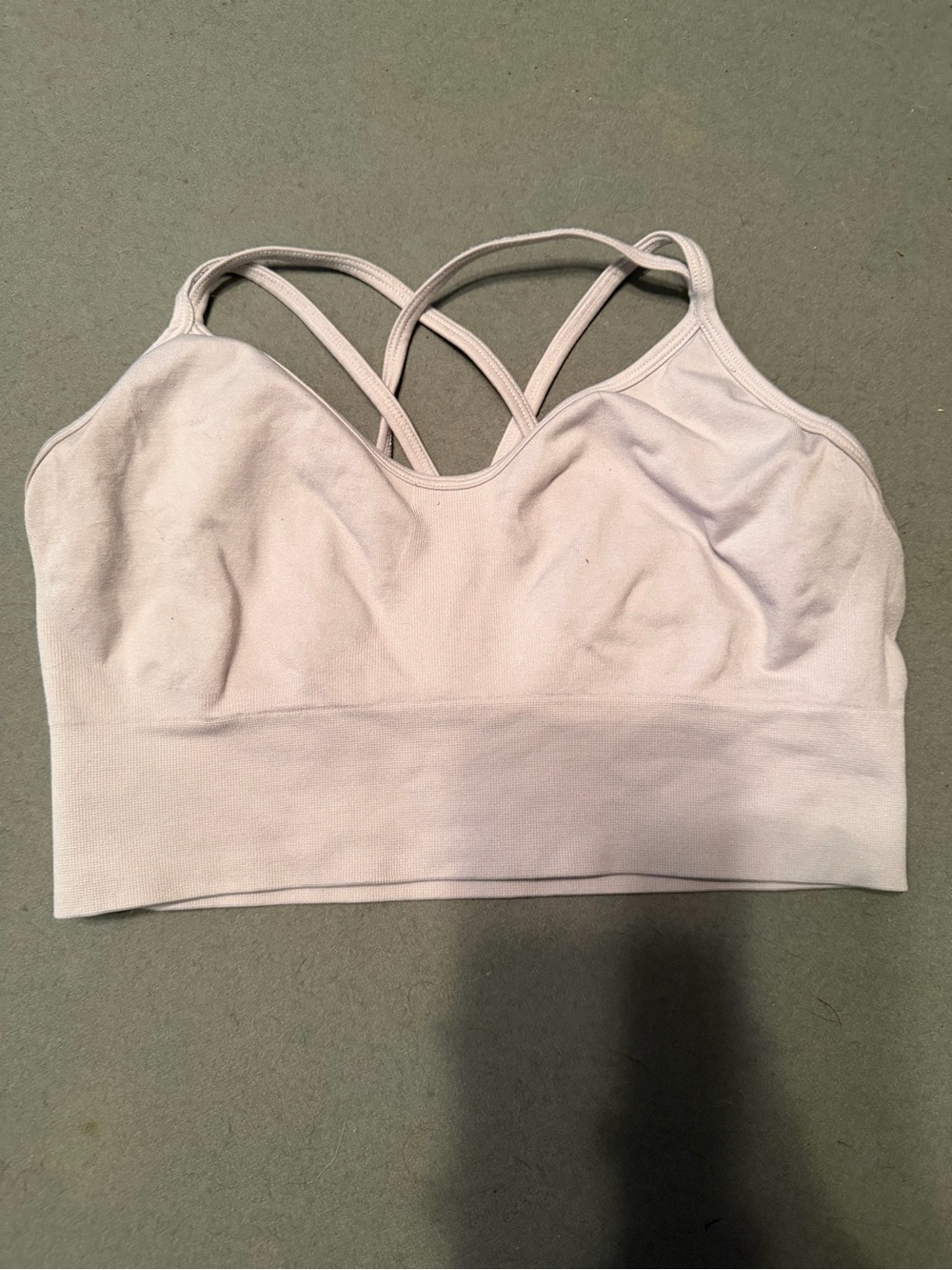 Target White/Gray Strappy Seamless sports bra